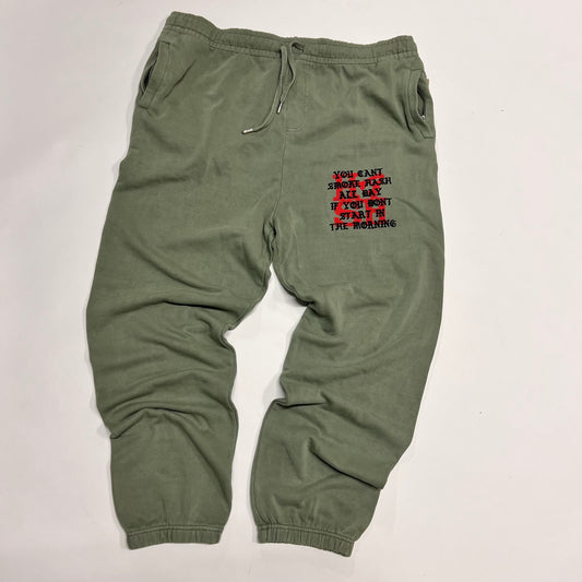 Start In The Morning Sweatpants in Sage/Black/Scarlet