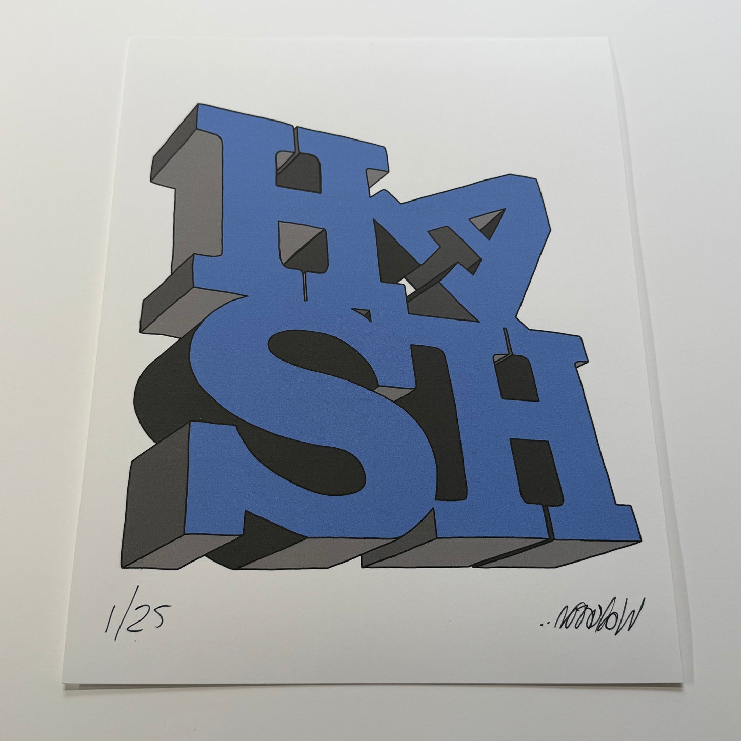 8x8" Blue LOVEHASH Sculpture