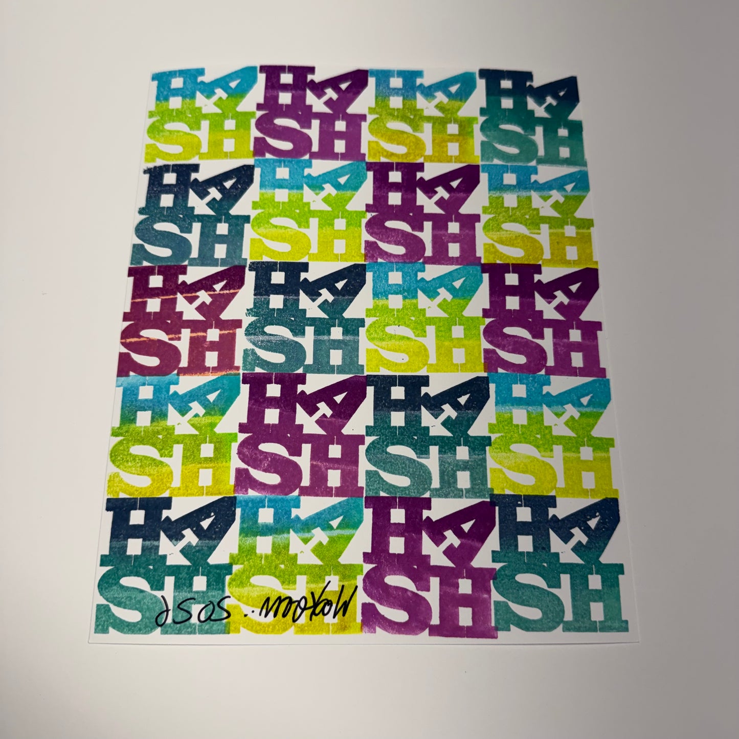 Love Sheesh #7 8x10” Hand Stamped 1/1