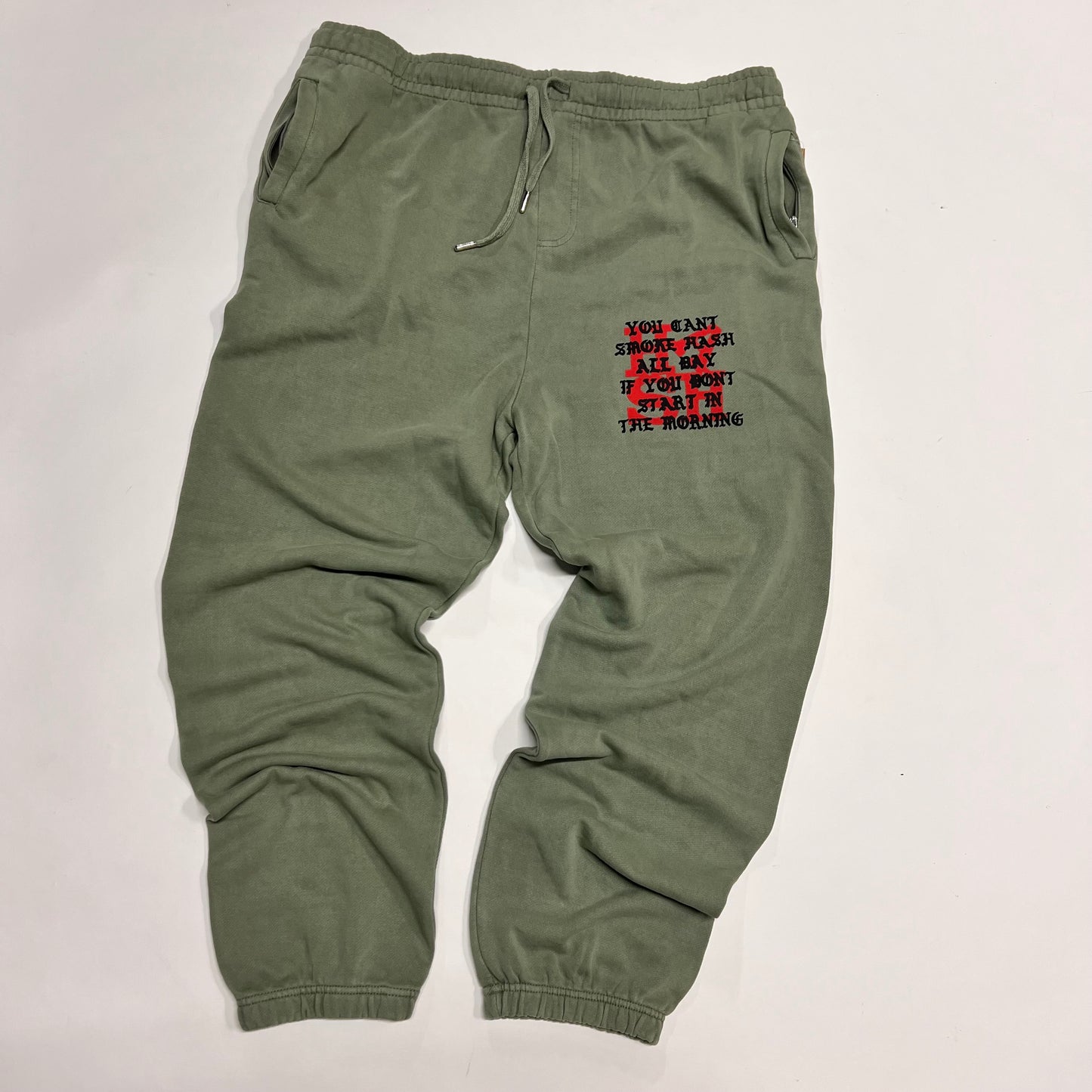Start In The Morning Sweatpants in Sage/Black/Scarlet
