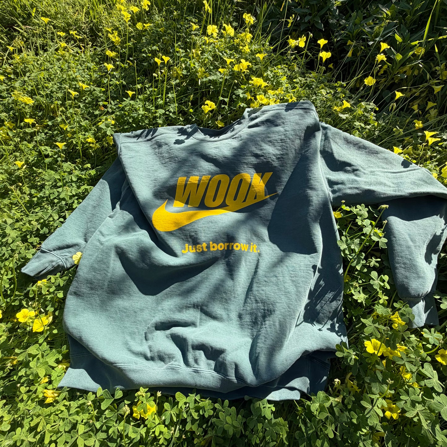 Just Borrow It Crewneck in Yellow/Green