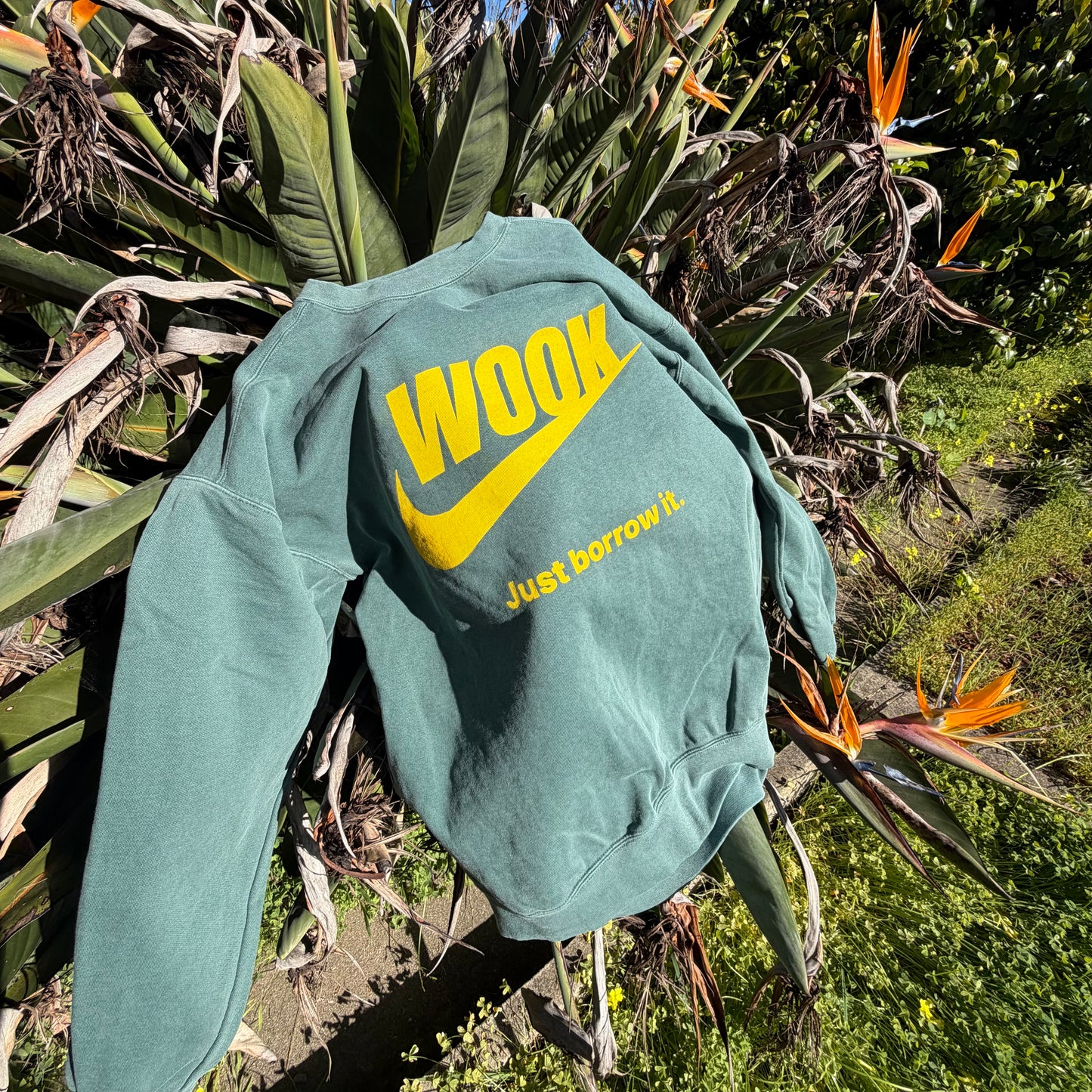 Just Borrow It Crewneck in Yellow/Green
