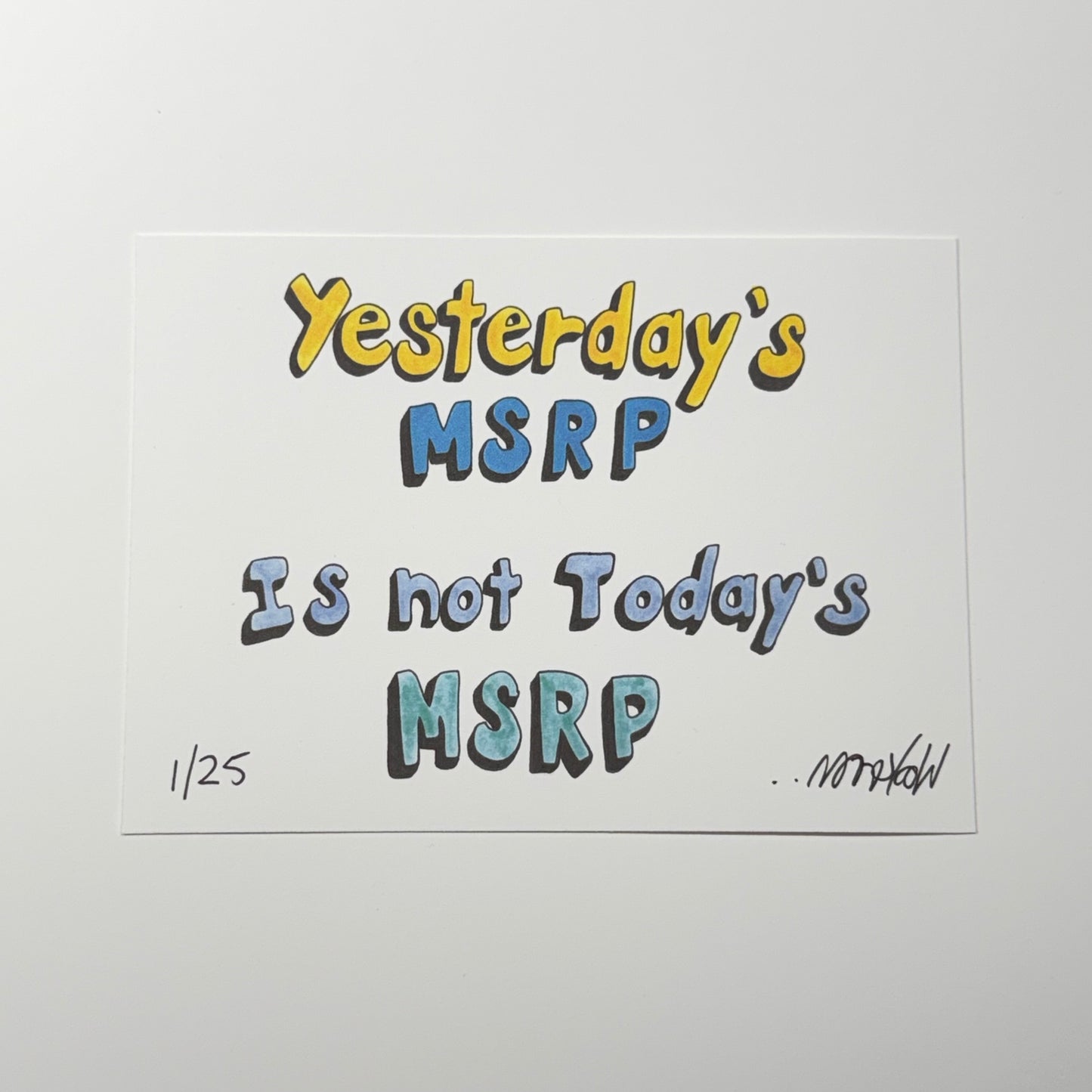 Today’s MSRP 5x7” Limited Print