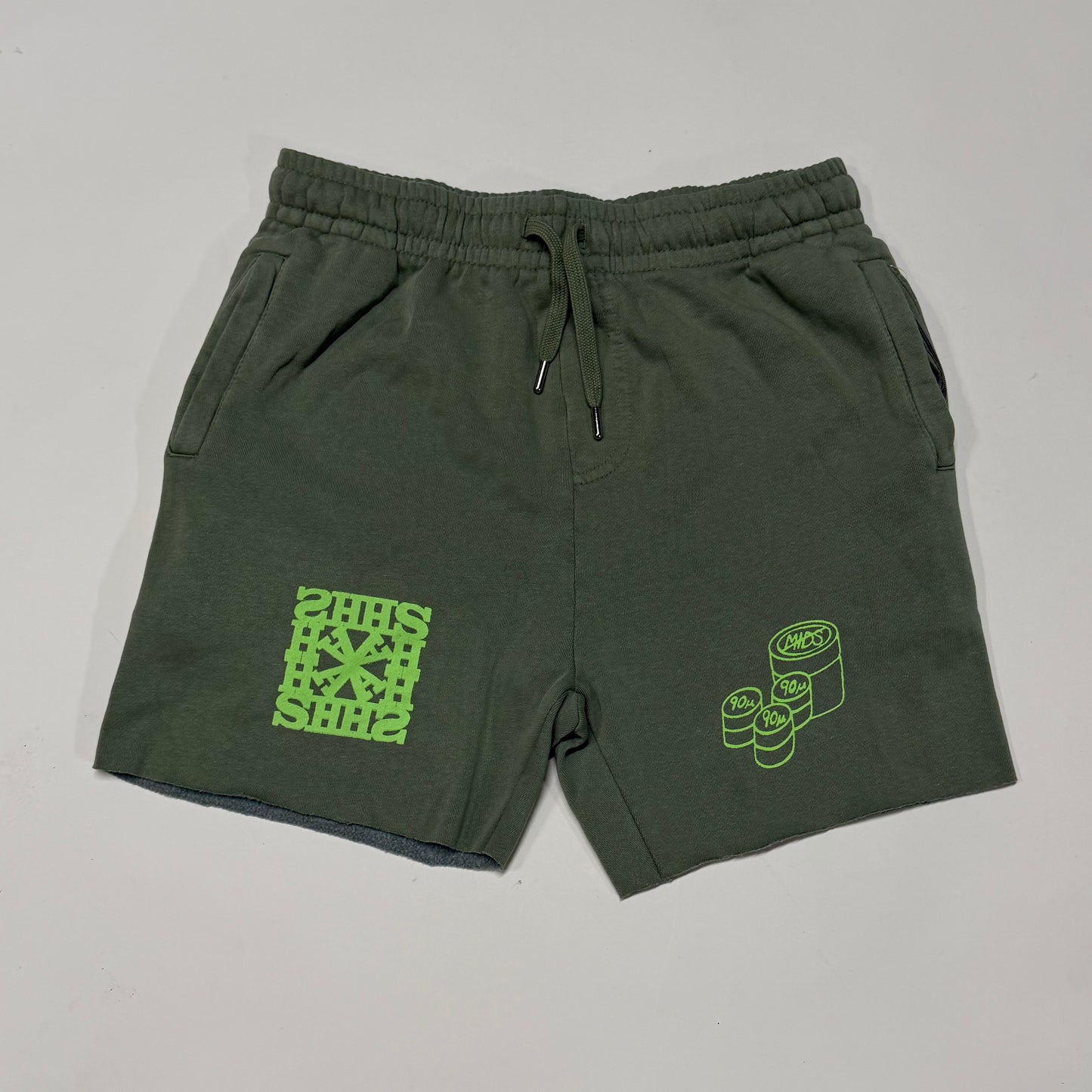 No Mids Shorts in Electric Green/Olive