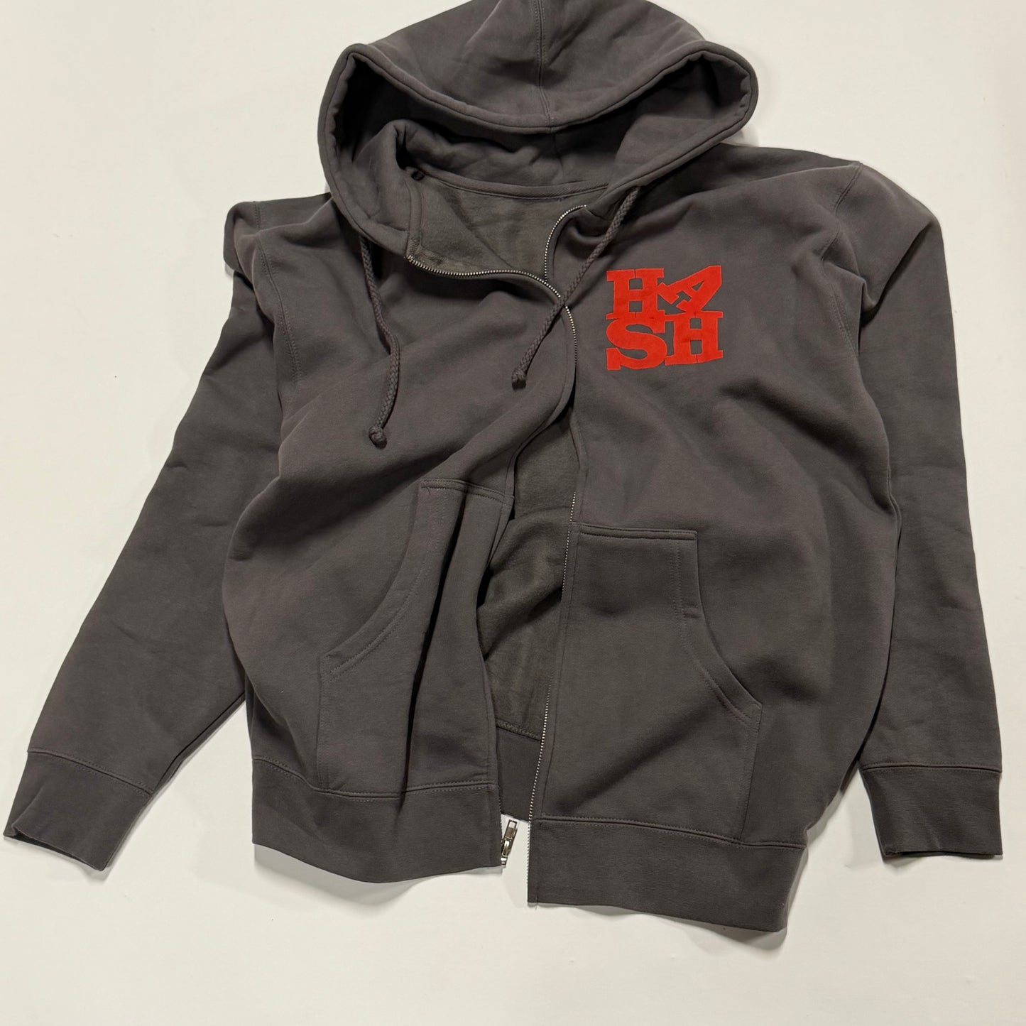Love HashSimile Zip-up Hoodie in Red/Charcoal