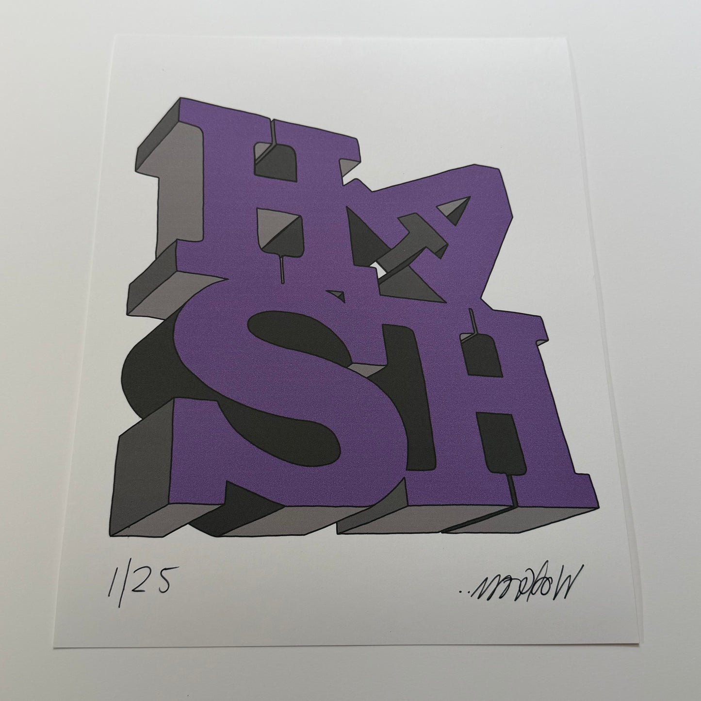8x8" Purple LOVEHASH Sculpture
