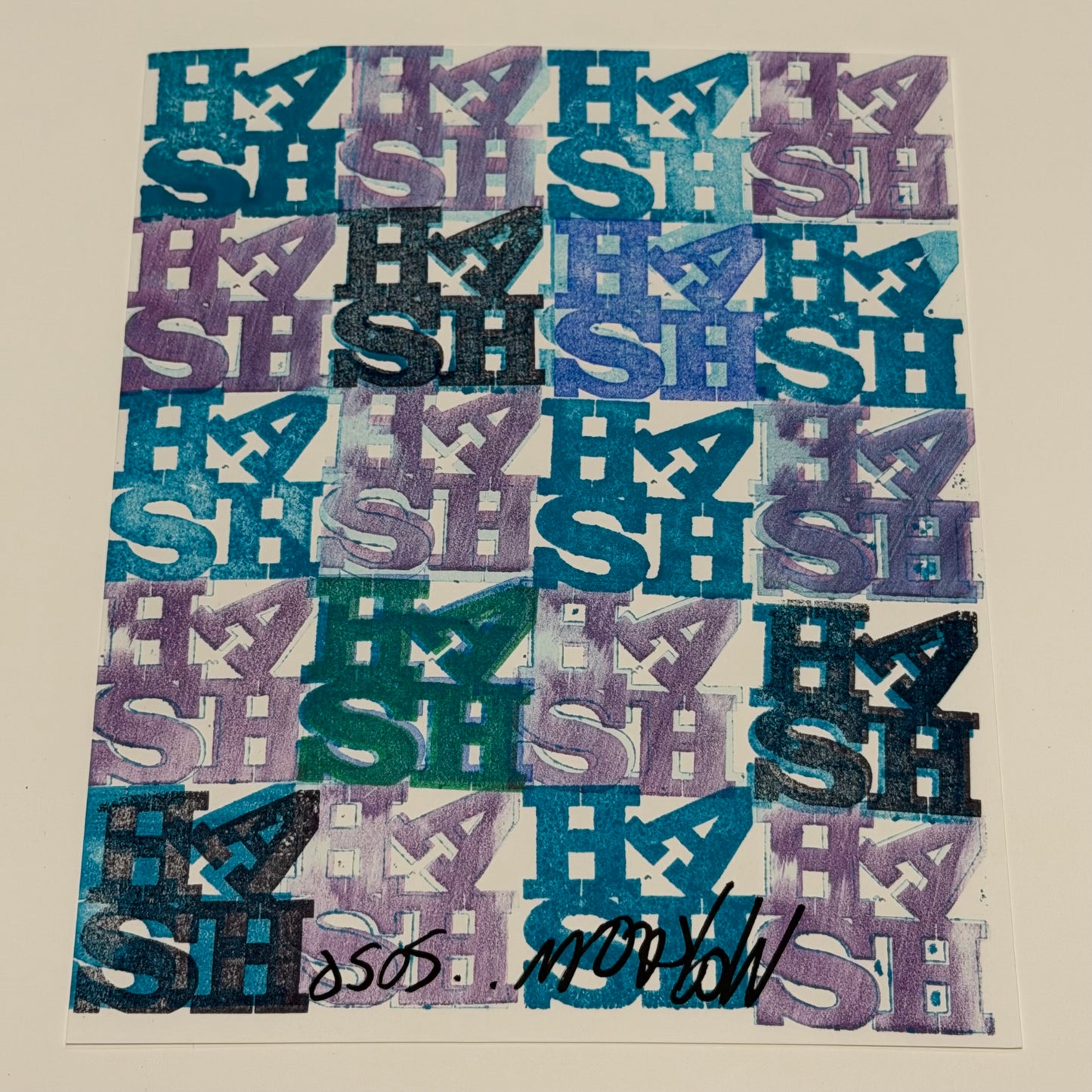 Love Sheesh #4 8x10” Hand Stamped 1/1