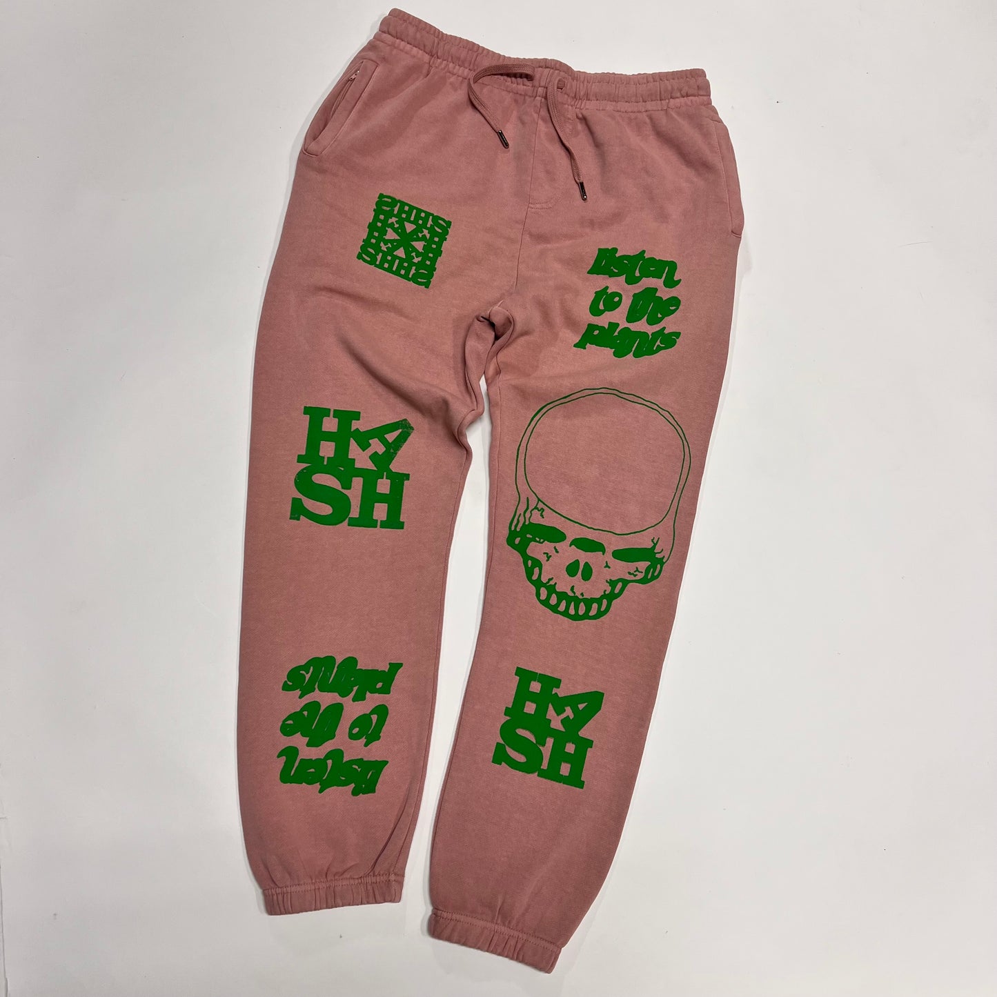 Washroom Sweats in Green/Salmon